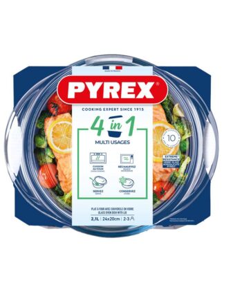 PYREX Glazen Ronde Ovensschaal 2,1L Met Deksel
